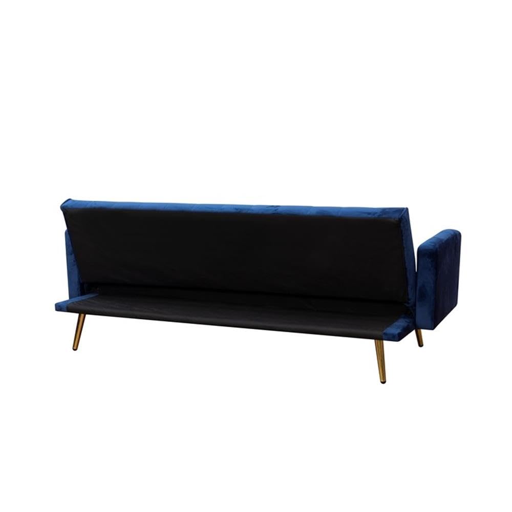 Navy Blue Velvet Convertible Sofa Bed B56659