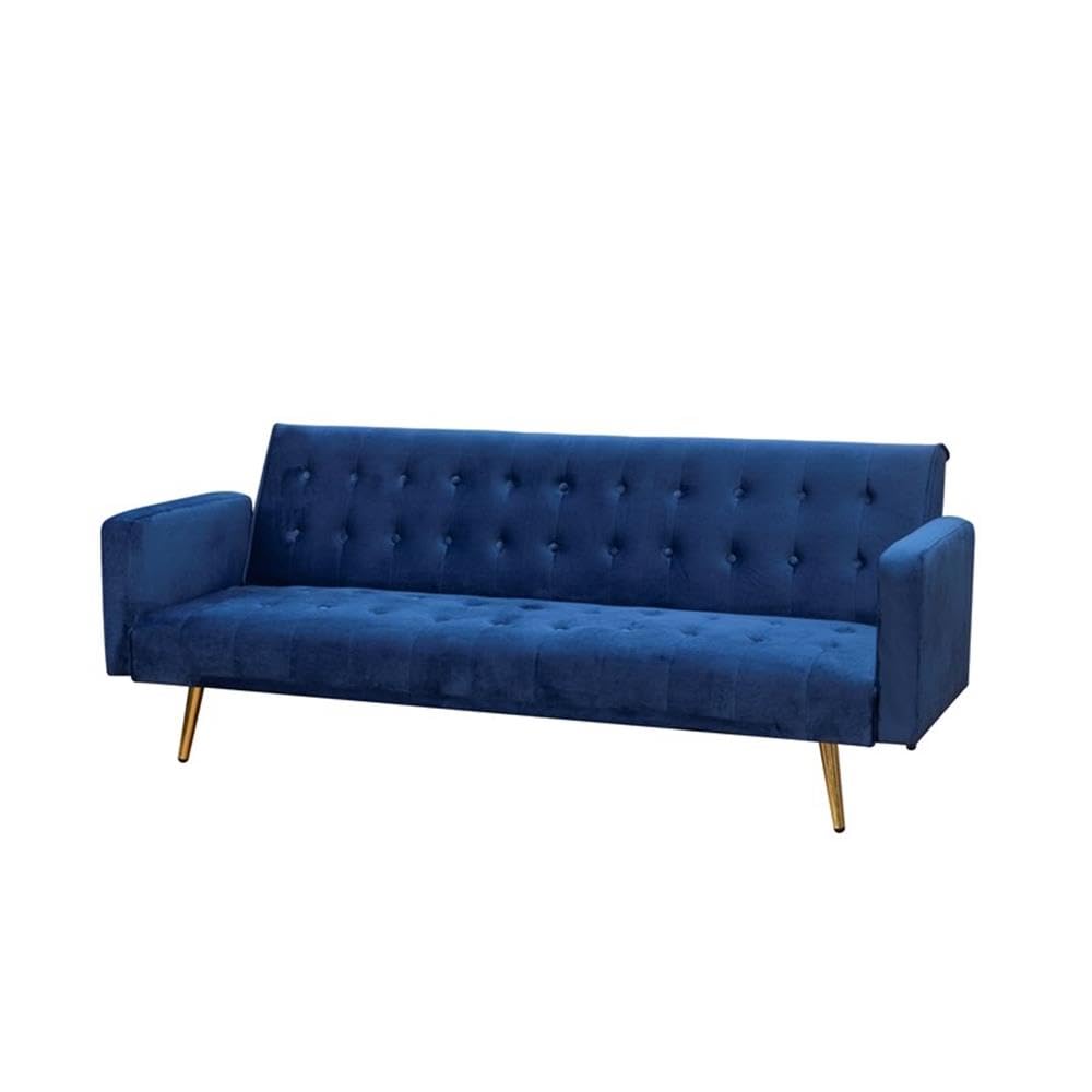 Navy Blue Velvet Convertible Sofa Bed B56659