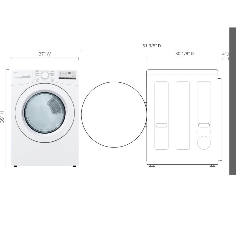 7.4 cu. ft. Vented Stackable Electric Dryer in White T755663