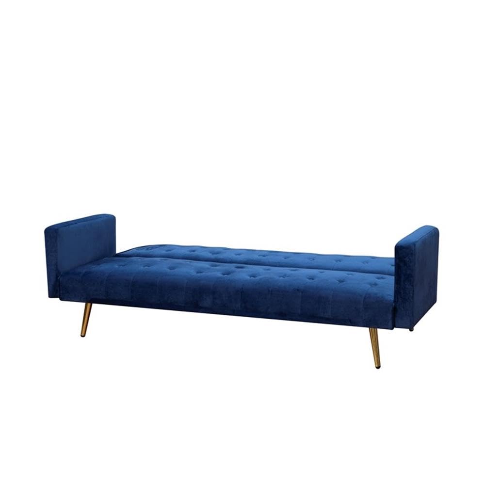 Navy Blue Velvet Convertible Sofa Bed B56659