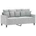 Light Gray Velvet 2-Seater Sofa R75272
