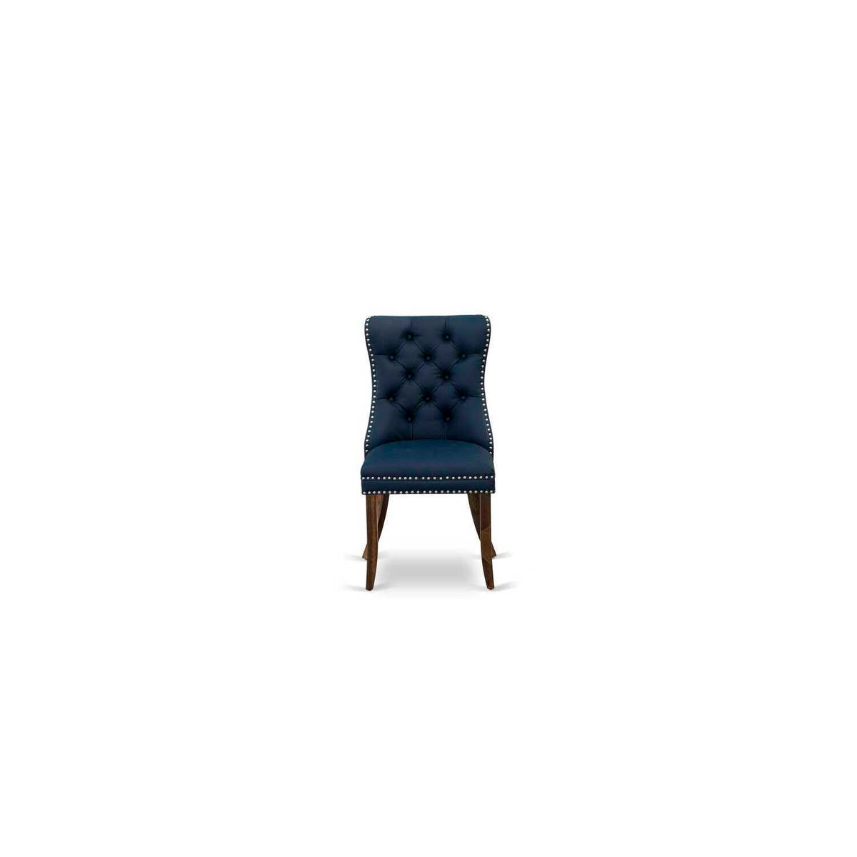 9 Pieces Dining Table Set with 8 Navy Blue Faux Leather Chairs K111913