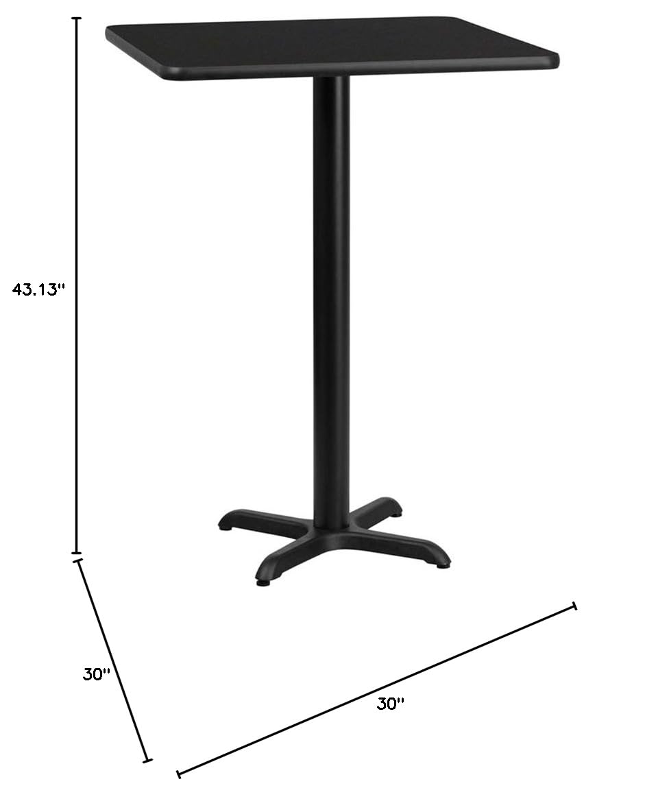 Black Laminate Table Top with Bar Height Table Base T33682