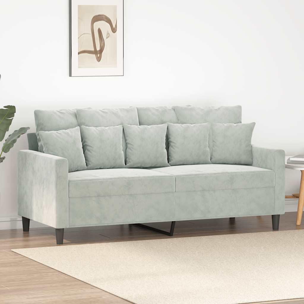 Light Gray Velvet 2-Seater Sofa R75272