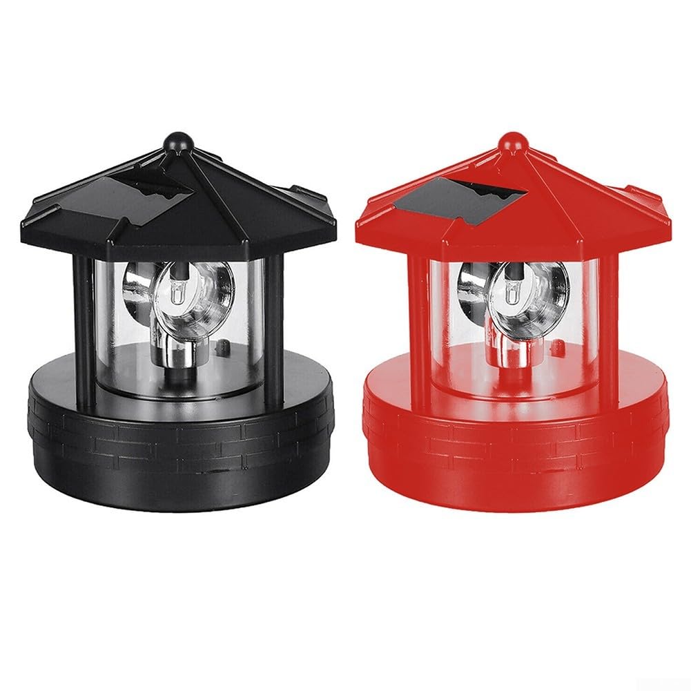 Black Solar Lighthouse Lawn Light A268