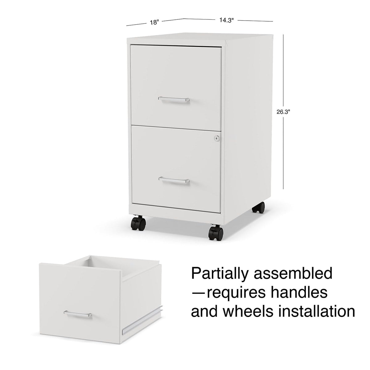 2 Drawer Letter Size Lockable File Cabinet W162321
