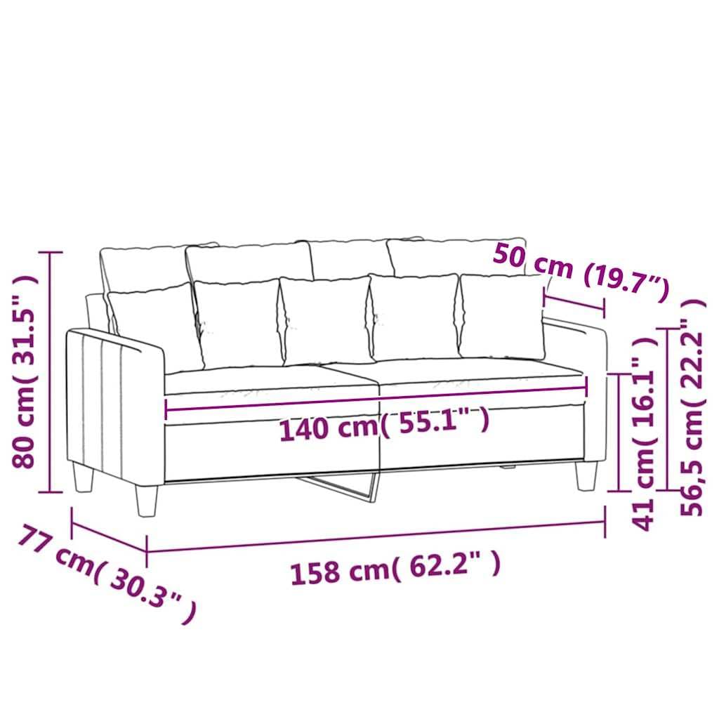 Light Gray Velvet 2-Seater Sofa R75272