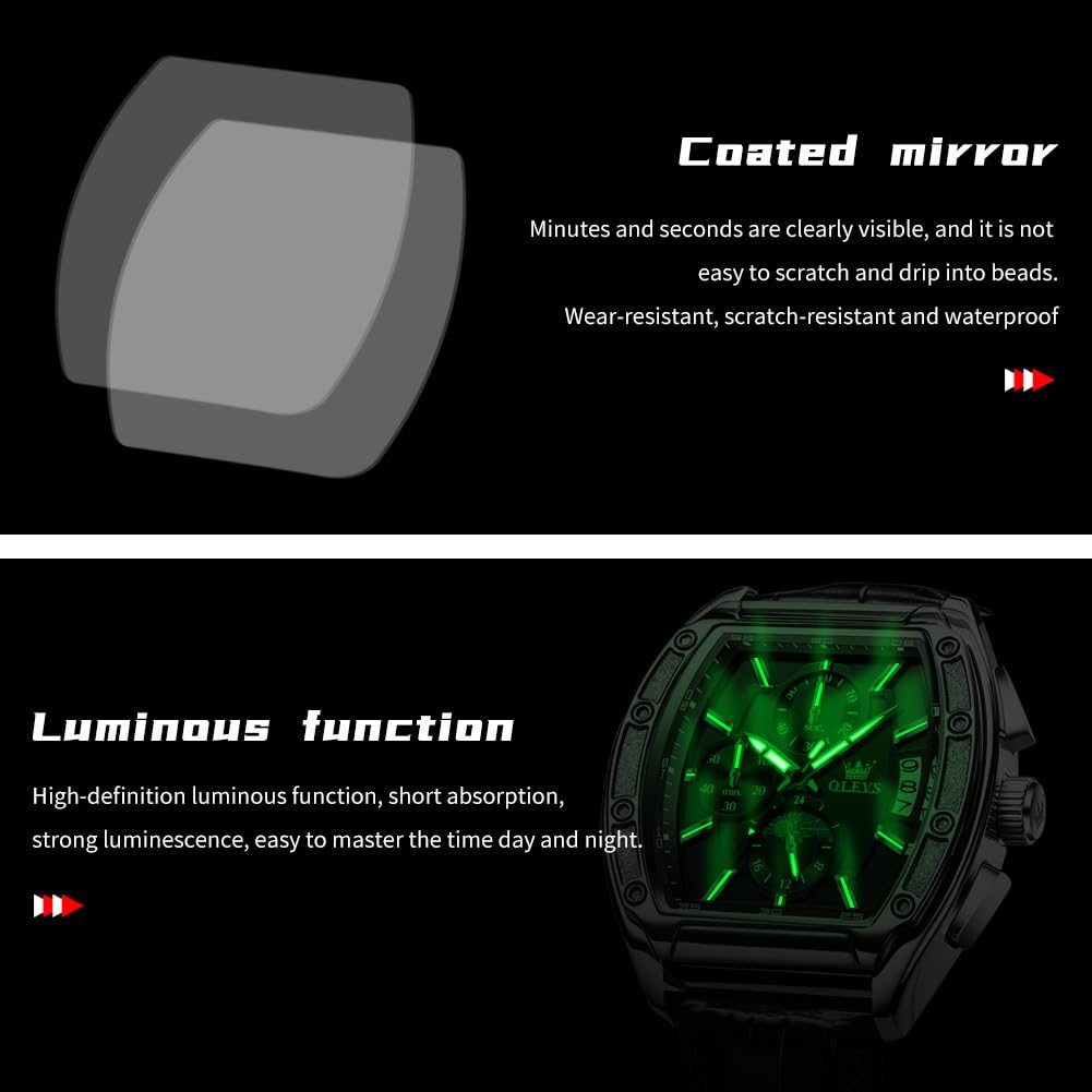 Men Big Square Face Chronograph Stainless Steel Dress Watch A455714