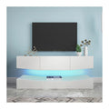 White Floating TV Stand with 3 Drawers and Open Shelves B91767