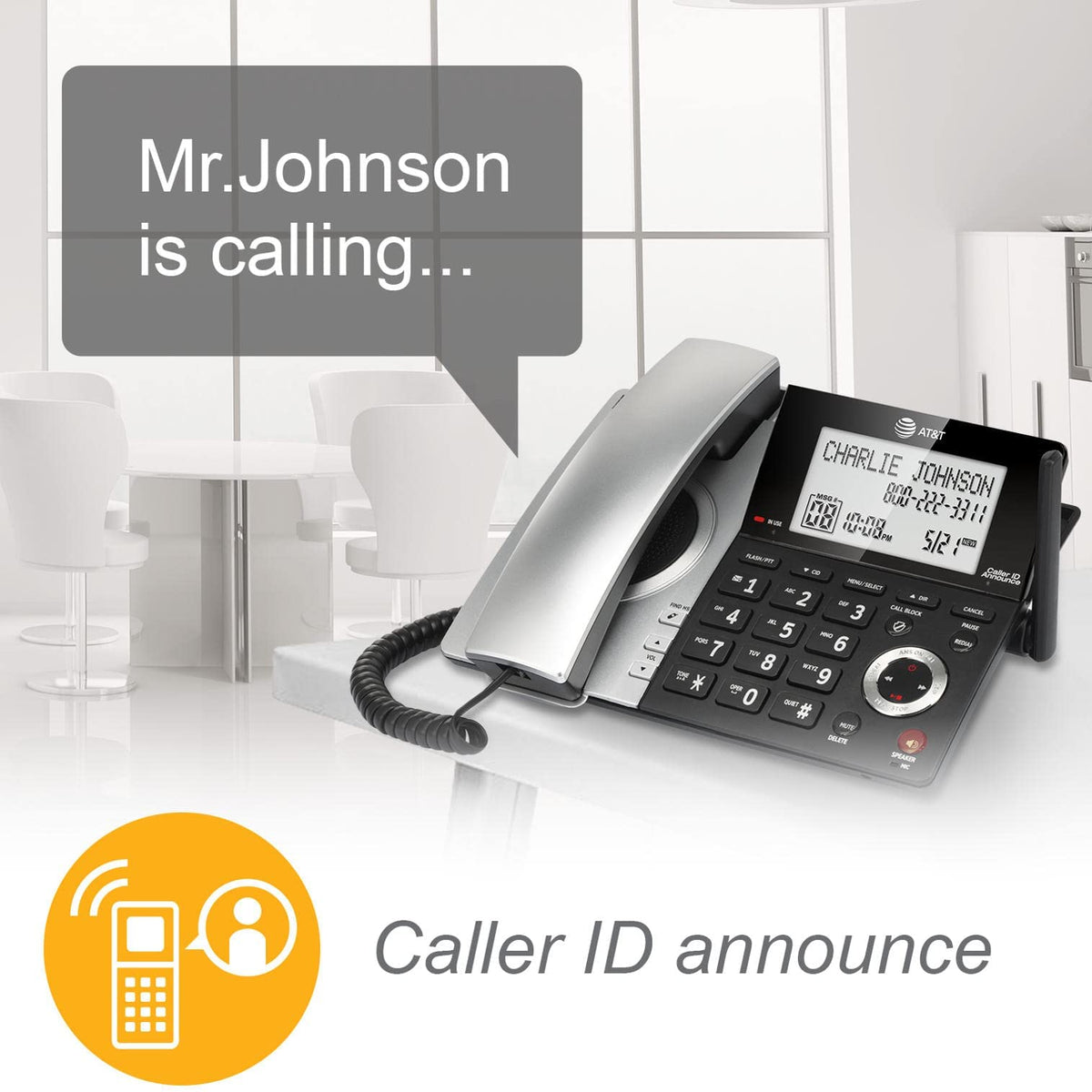 2-Handset Corded/Cordless Phone with Answering Machine D345023