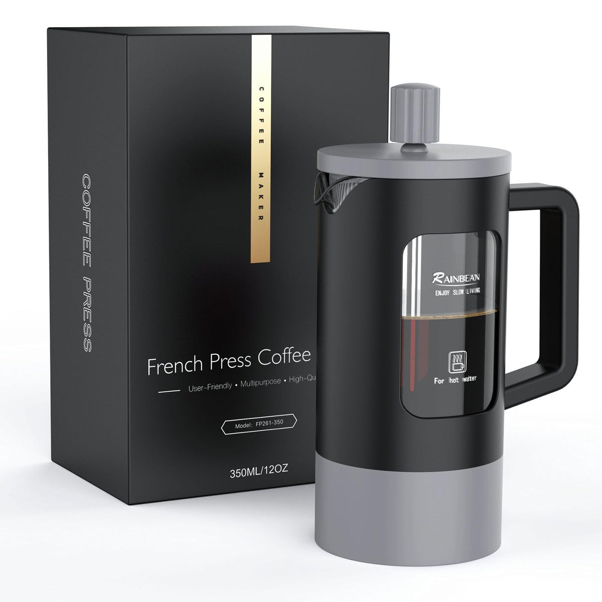 French Press Coffee and Tea Maker with Borosilicate Glass F5632