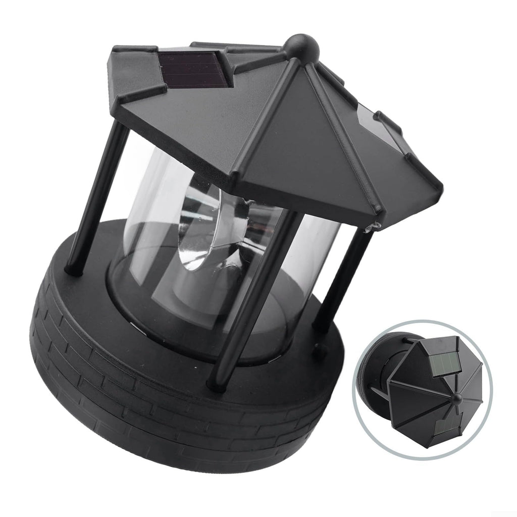 Black Solar Lighthouse Lawn Light A268