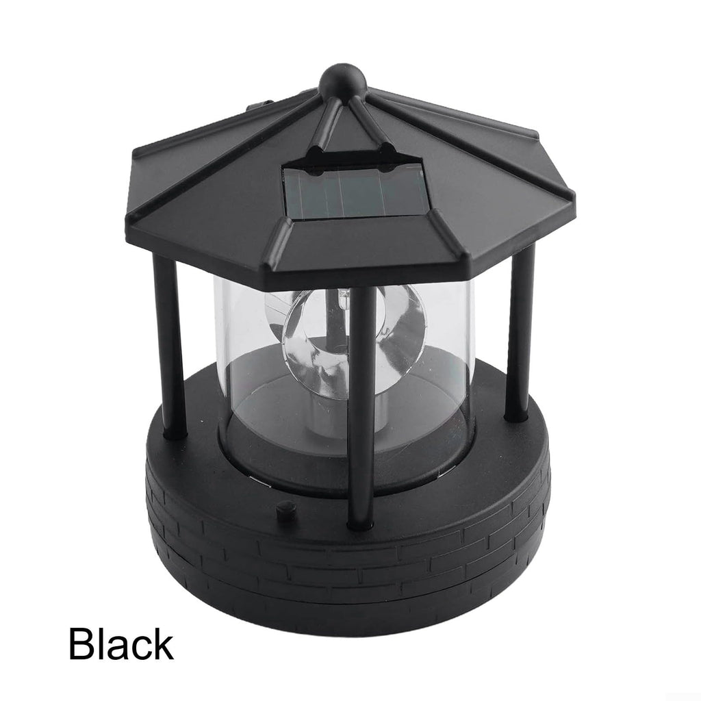 Black Solar Lighthouse Lawn Light A268
