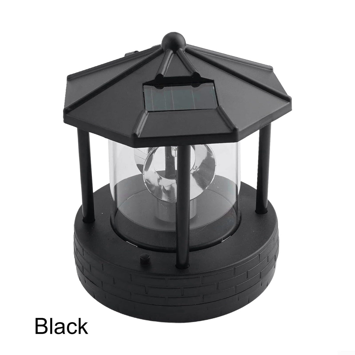 Black Solar Lighthouse Lawn Light A268