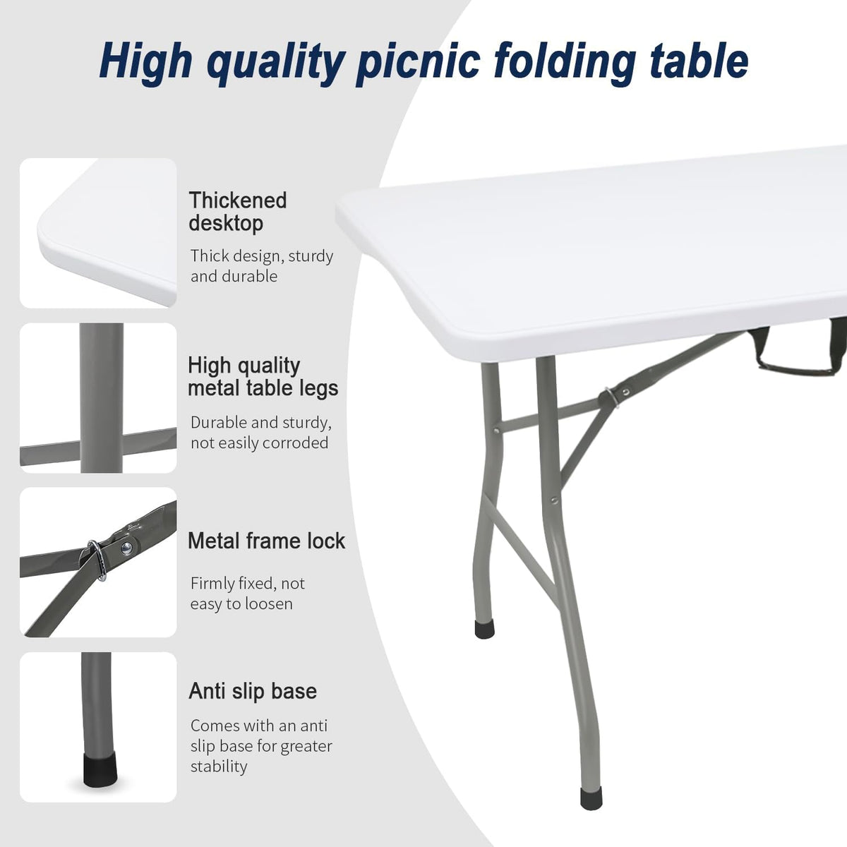 White Folding Table Y6036