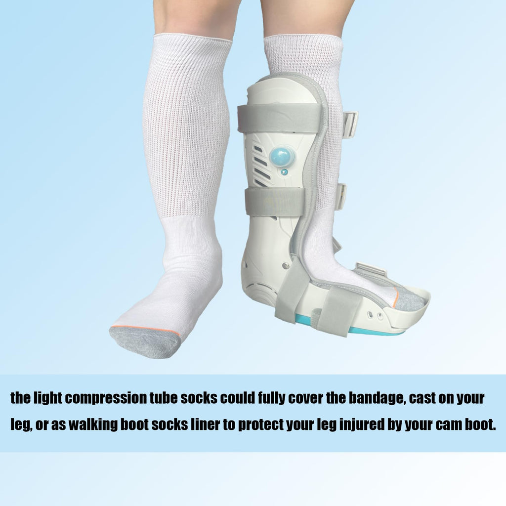 White Walking Boot Socks D315