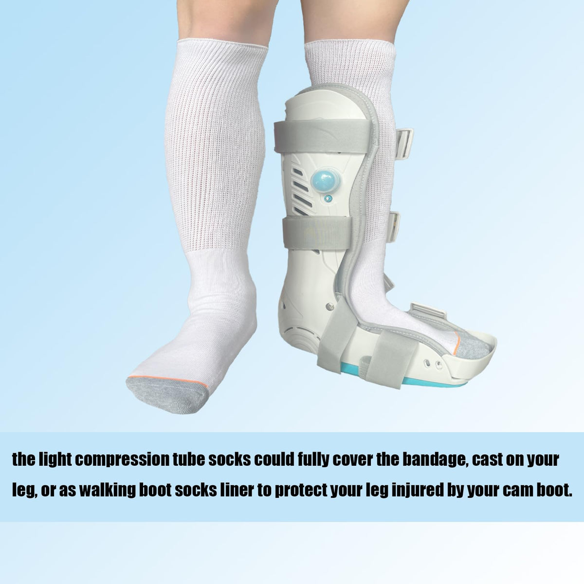 White Walking Boot Socks D315