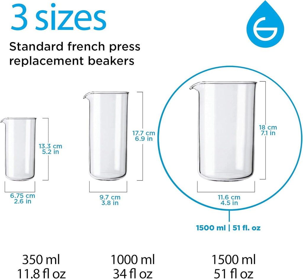 Borosilicate Glass French Press Beaker 34 oz H545