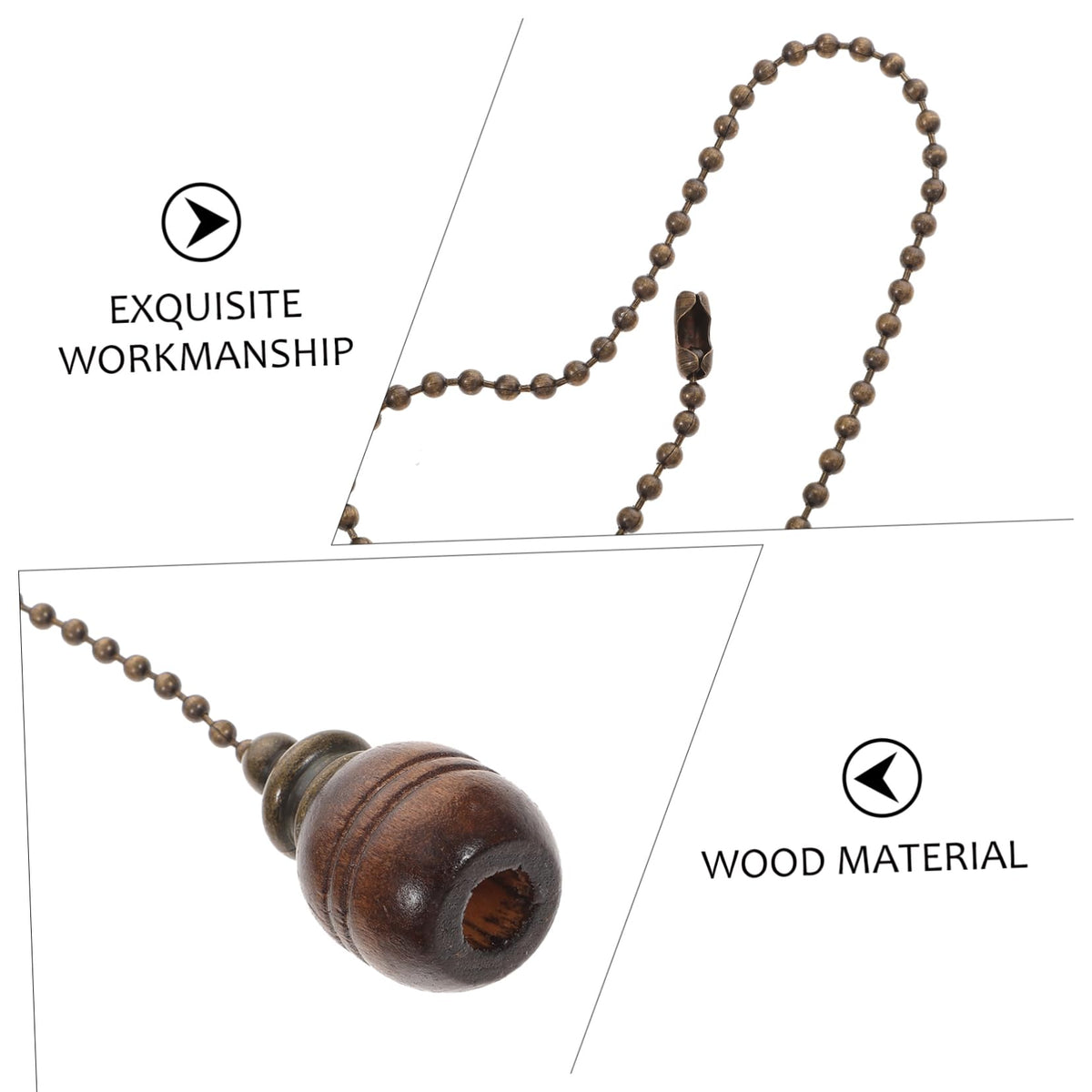 Wooden Ceiling Fan Pull Chain Set of 2 H658