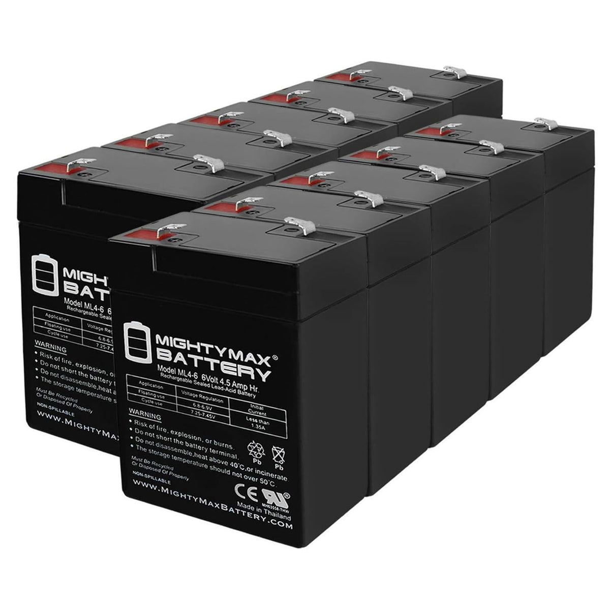 6V 4.5AH SLA Battery 10 Pack F6038