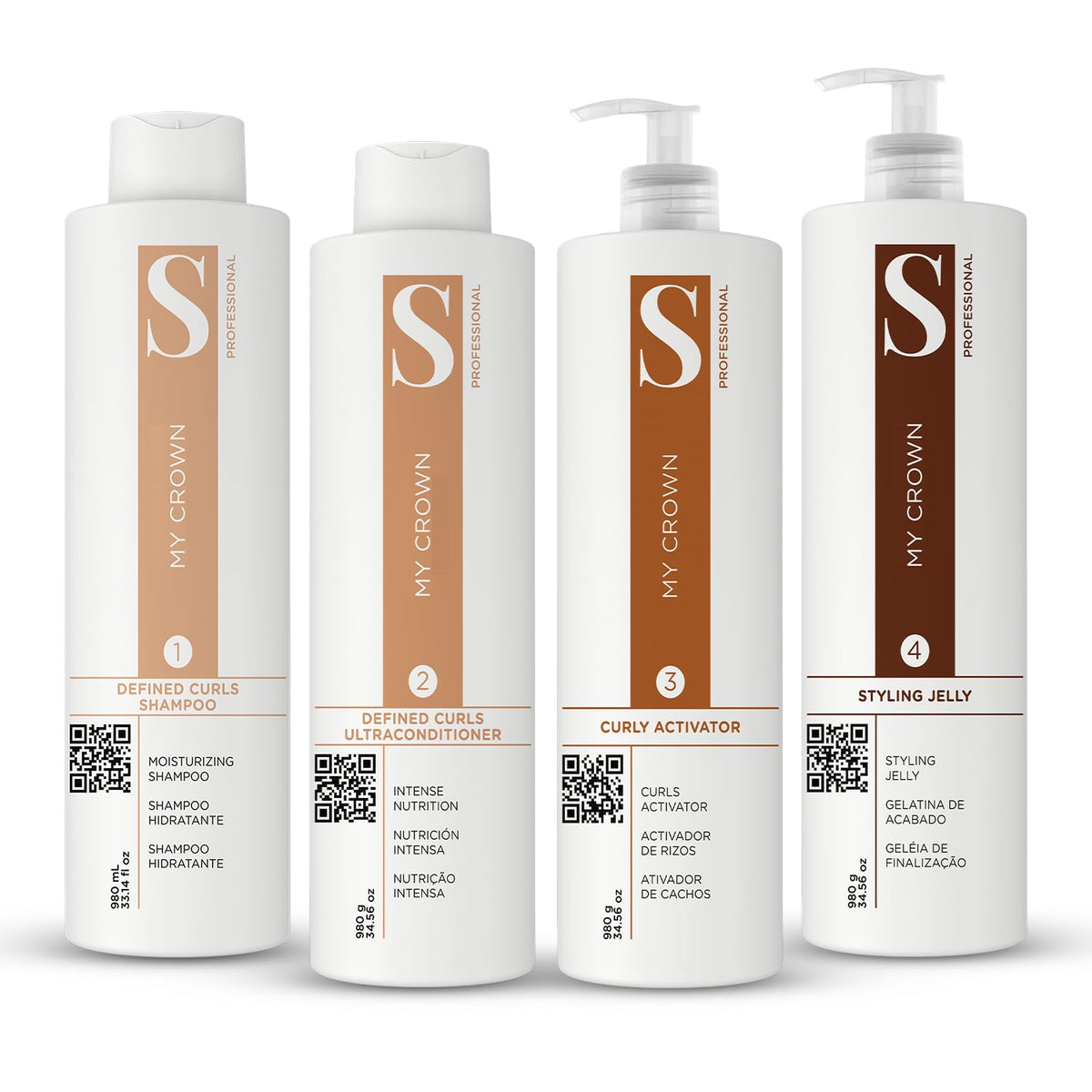 Curly Hair Kit, 4 Steps, 4x34.5oz J688673