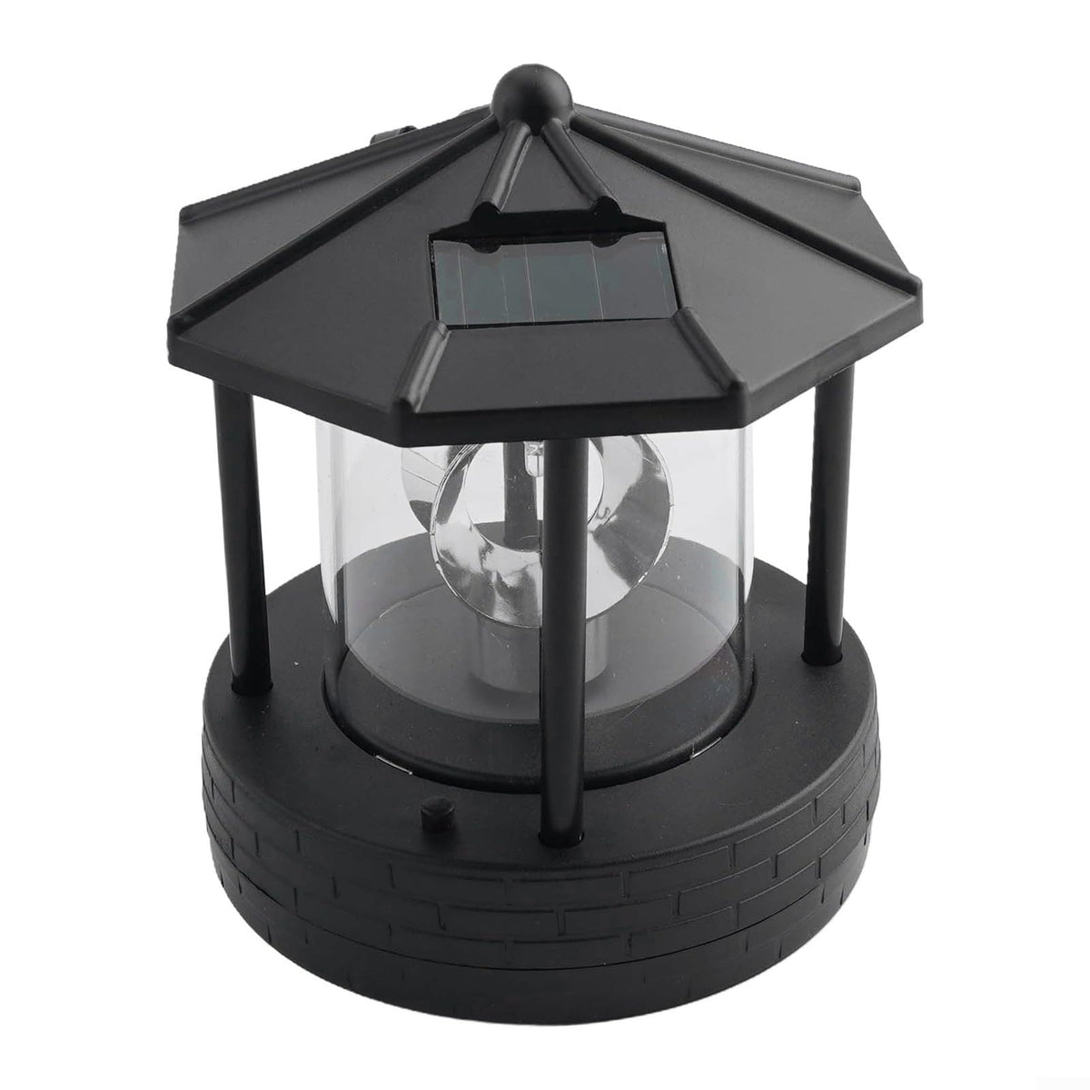 Black Solar Lighthouse Lawn Light A268