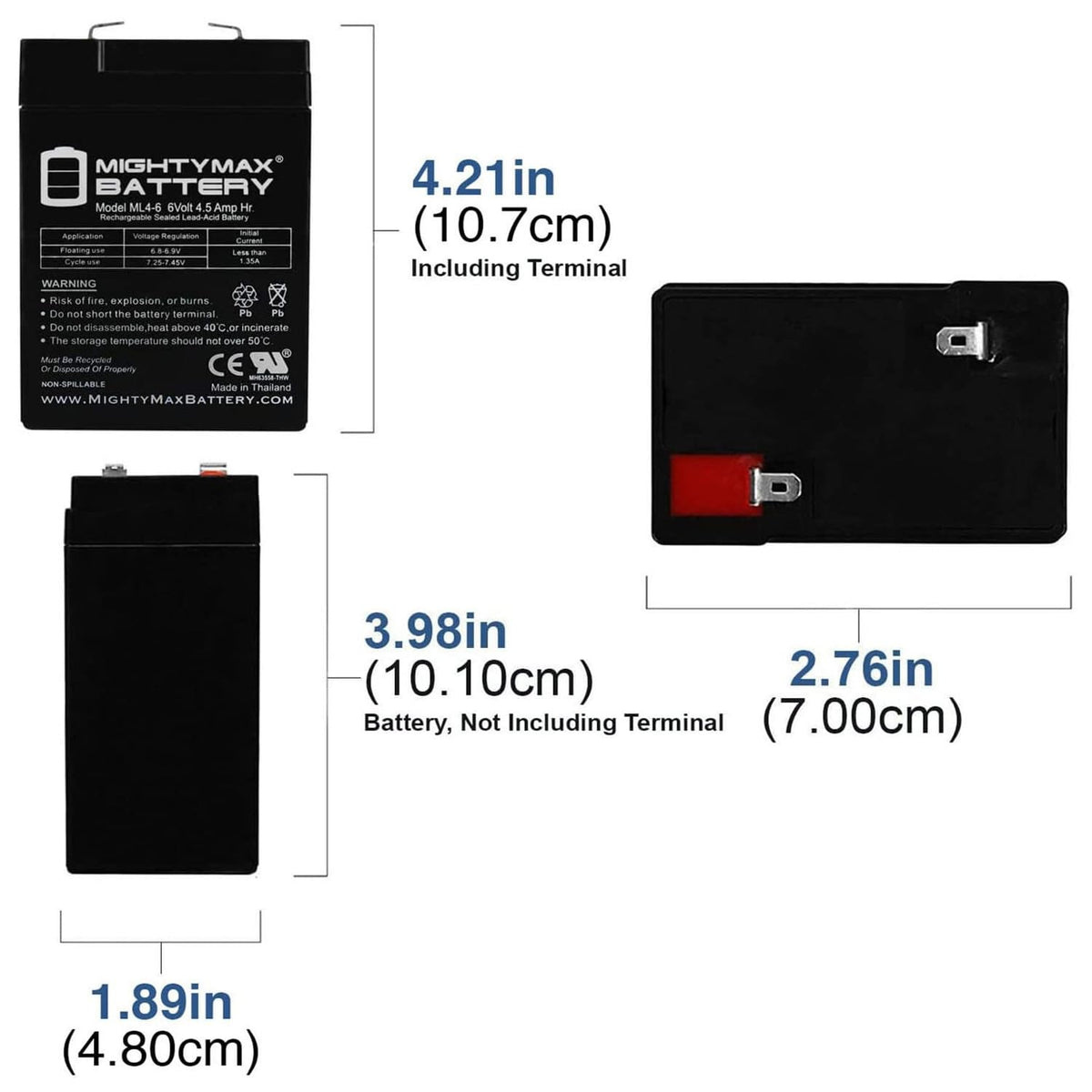 6V 4.5AH SLA Battery 10 Pack F6038