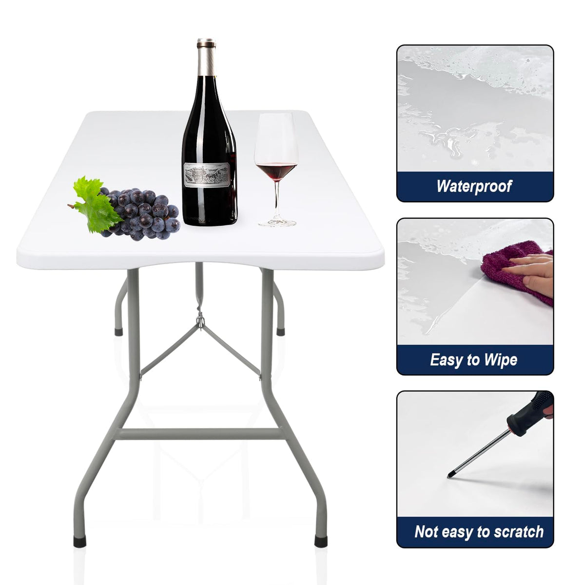 White Folding Table Y6036