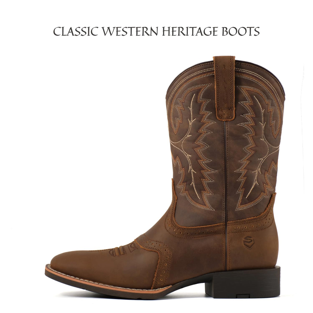 Western Cowboy Boots Square Toe with Embroidery P180
