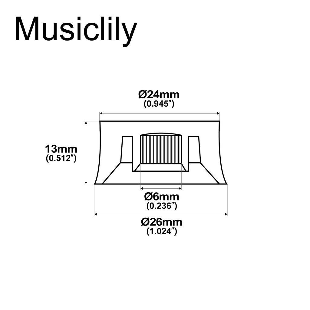 Black 4Pcs Guitar Knobs U5609