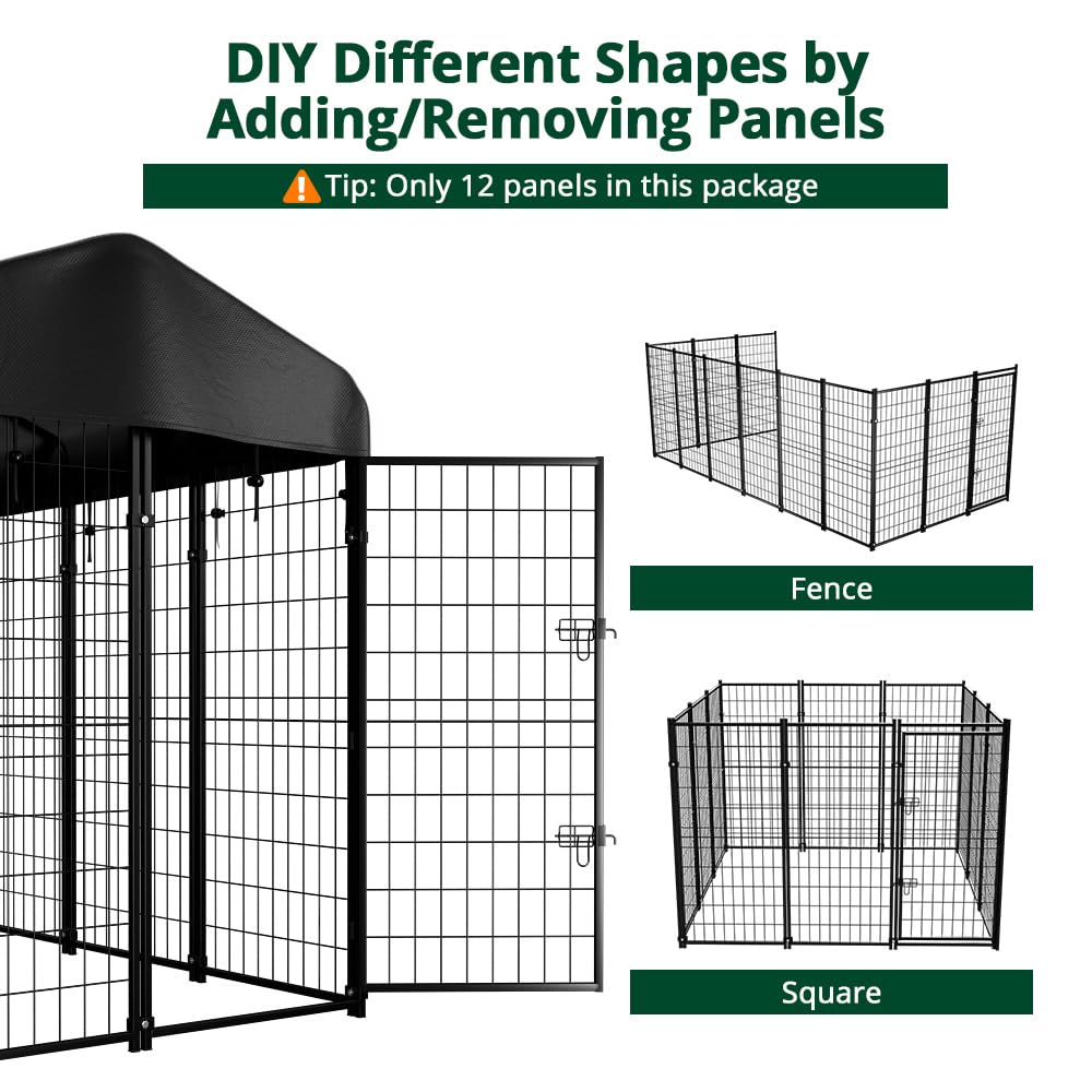 8'x6'x4' Outdoor Dog Kennel with Roof Y2369