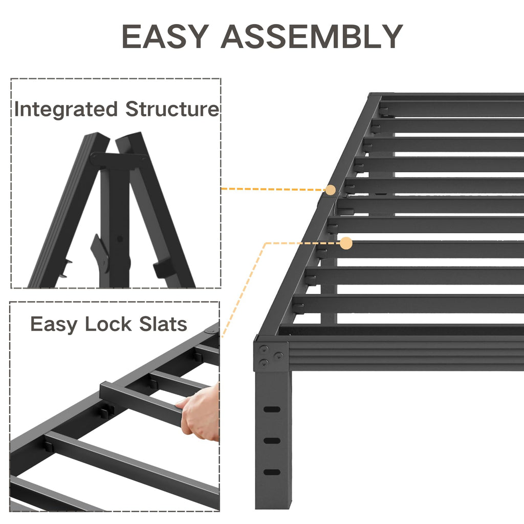 Black 18" Metal Queen Bed Frame Z130876