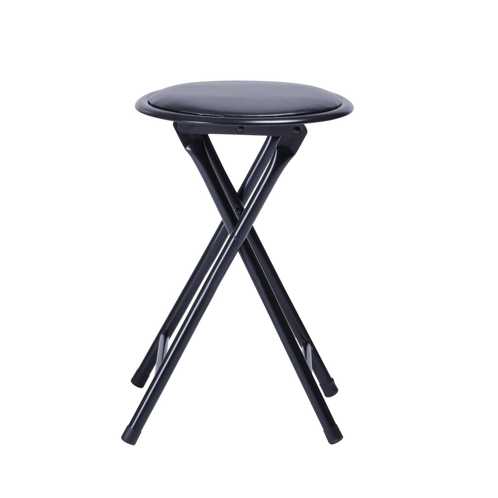 18-Inch Folding Stool with Padded Seat, Black (1 Pack) Z365