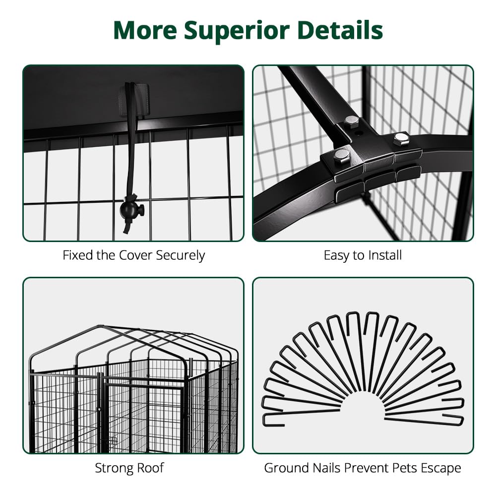 8'x6'x4' Outdoor Dog Kennel with Roof Y2369