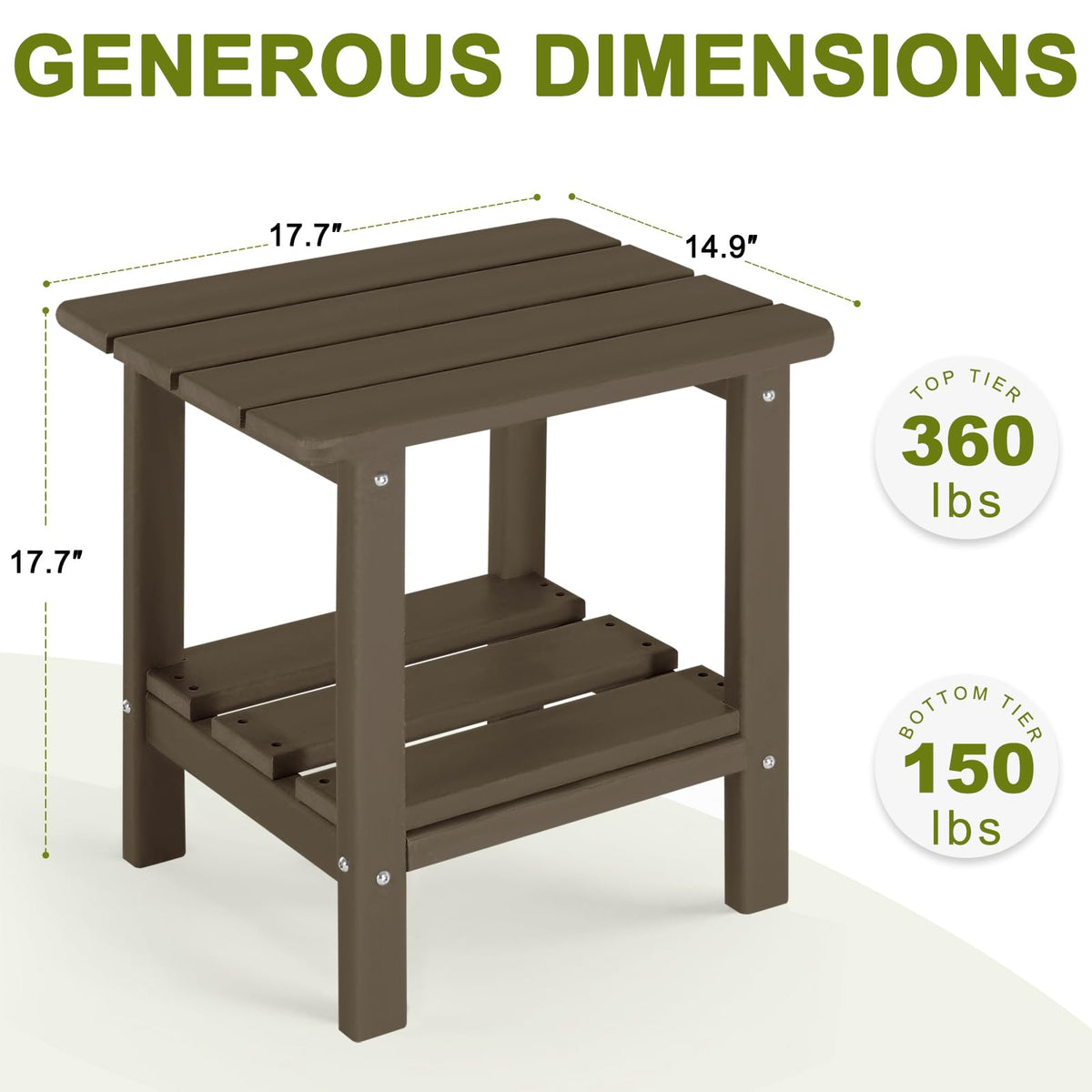 Set of 2 Dark Brown HDPE Storage Side Table T315117