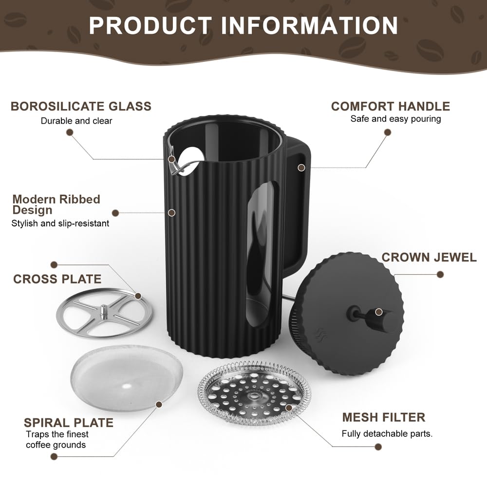12 oz Heat Resistant Borosilicate Glass French Press M664019