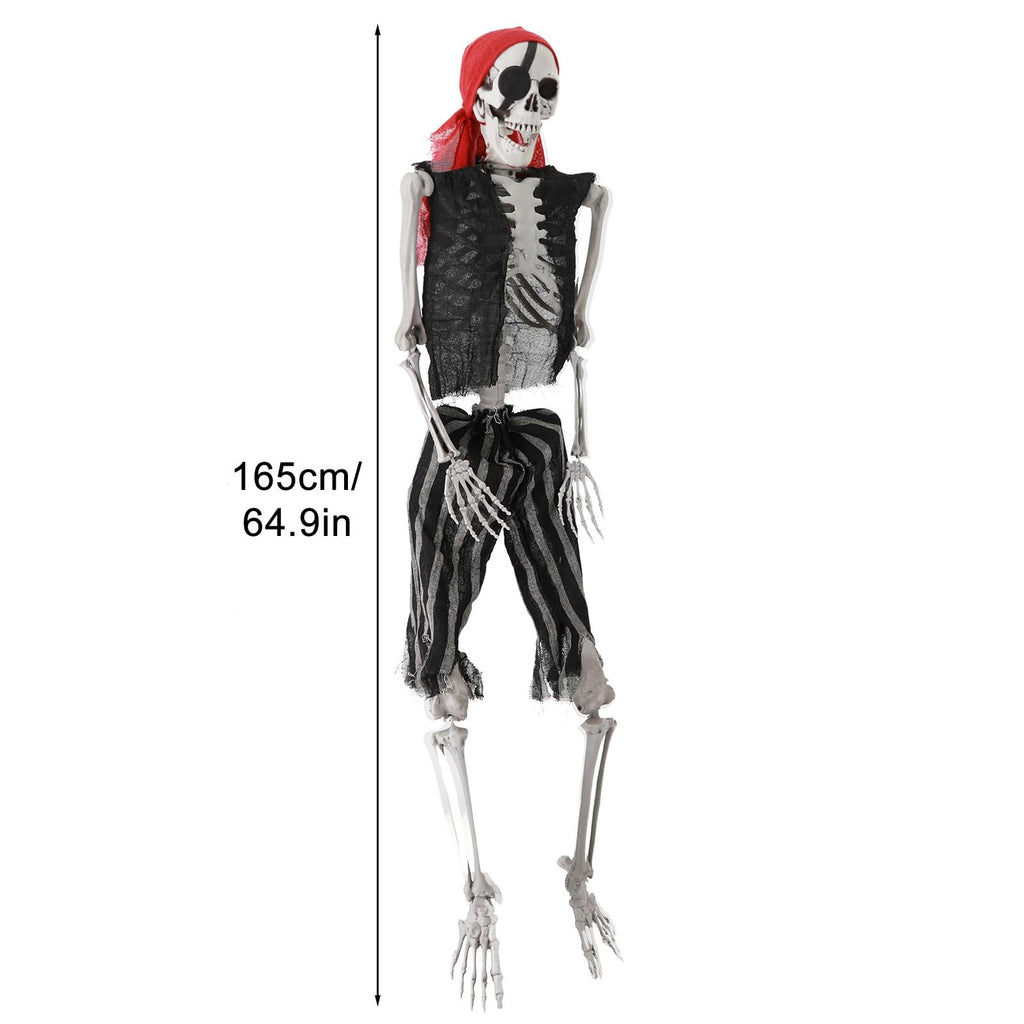 5.4Ft Posable Halloween Skeleton with Movable Joints H366