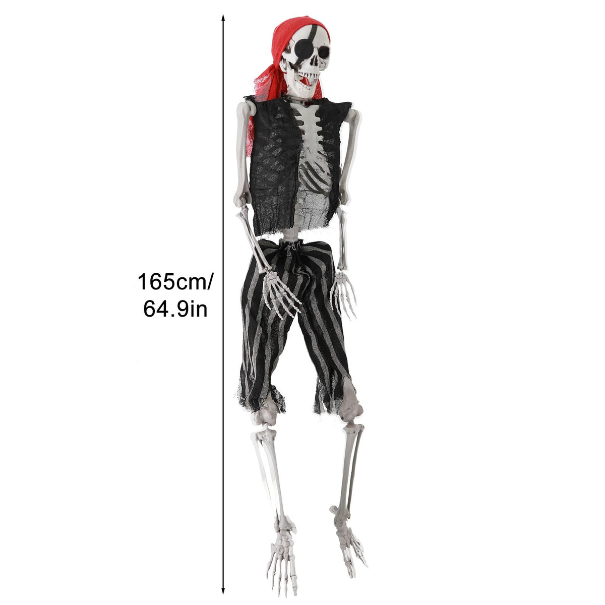 5.4Ft Posable Halloween Skeleton with Movable Joints H366