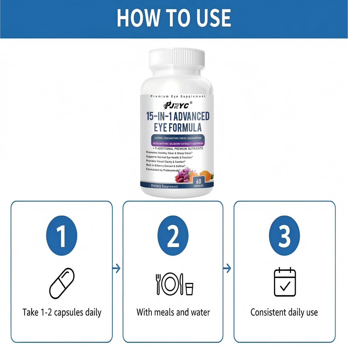 15 in 1 Eye Formula with Lutein 120 Capsules C171
