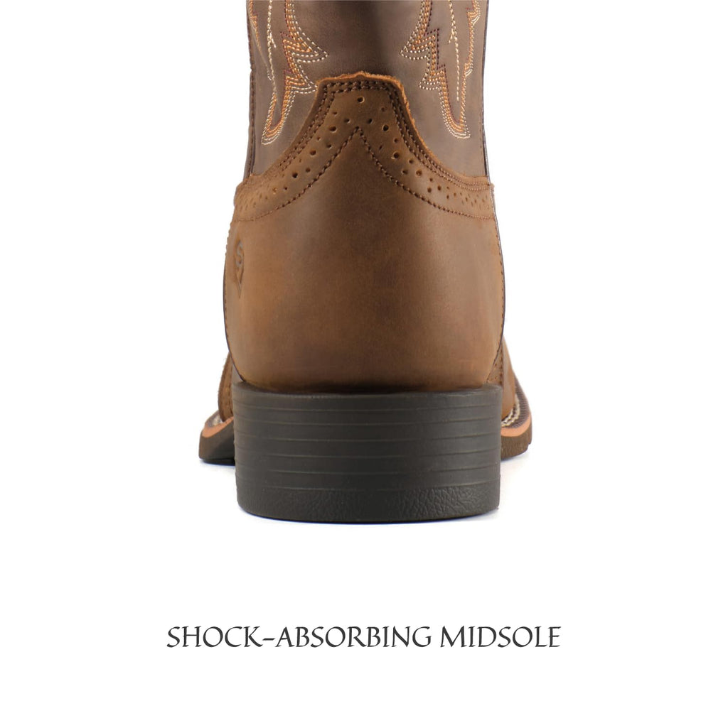 Western Cowboy Boots Square Toe with Embroidery P180
