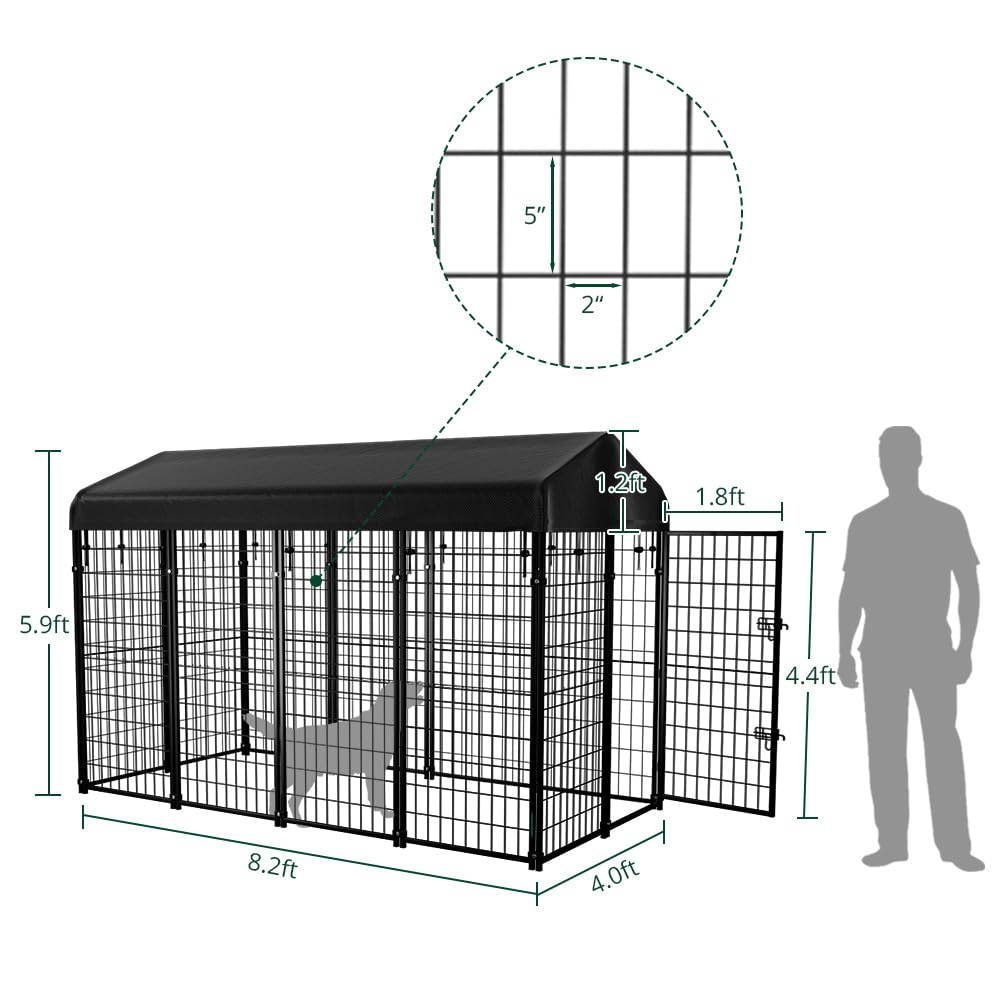 8'x6'x4' Outdoor Dog Kennel with Roof Y2369