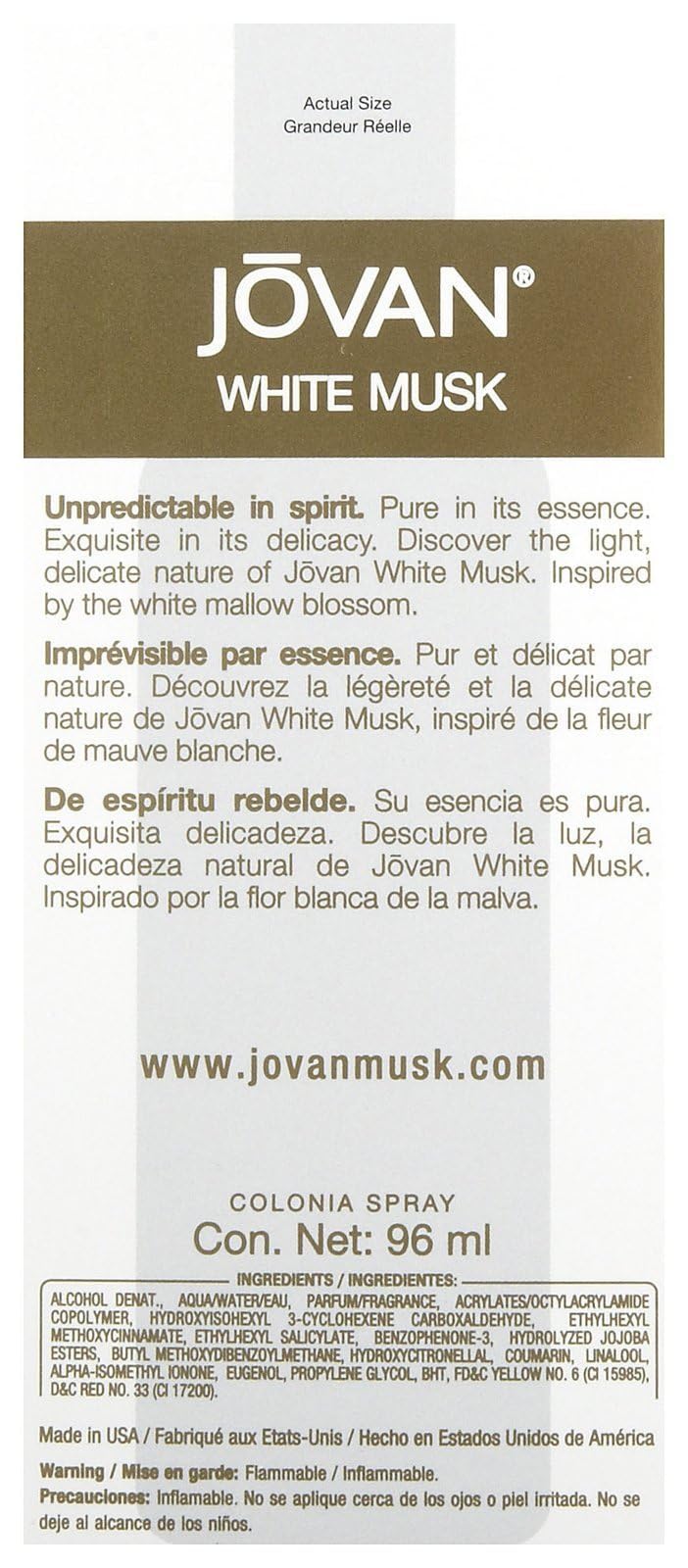 White Musk Cologne Spray 3.25 Oz J5465