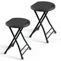 Black 18 Inch Folding Stool with Handle, Pack of 2 Z987125