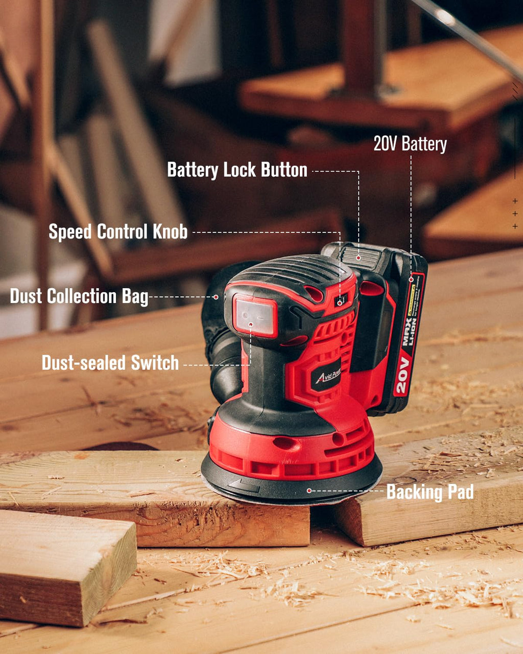 20V Cordless Random Orbital Sander 5” W16951
