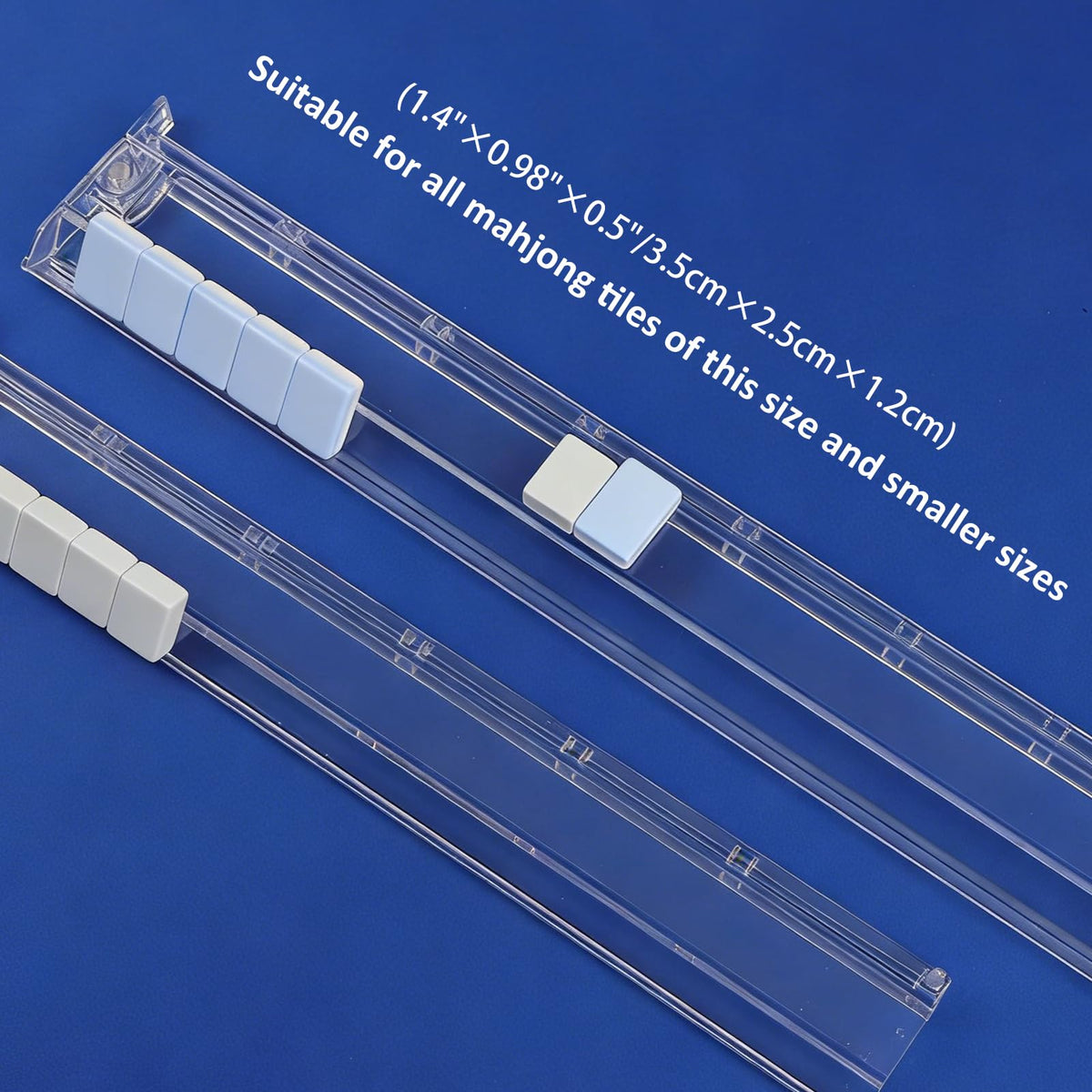 Clear Mahjong Racks with Pushers, 4 Piece Set Z8736