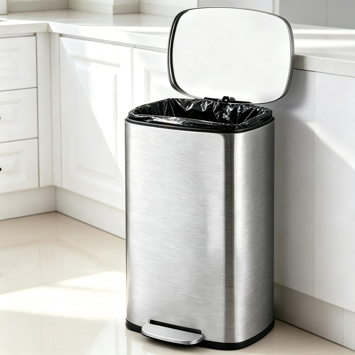 13 Gallon Stainless Steel Step Trash Can I537