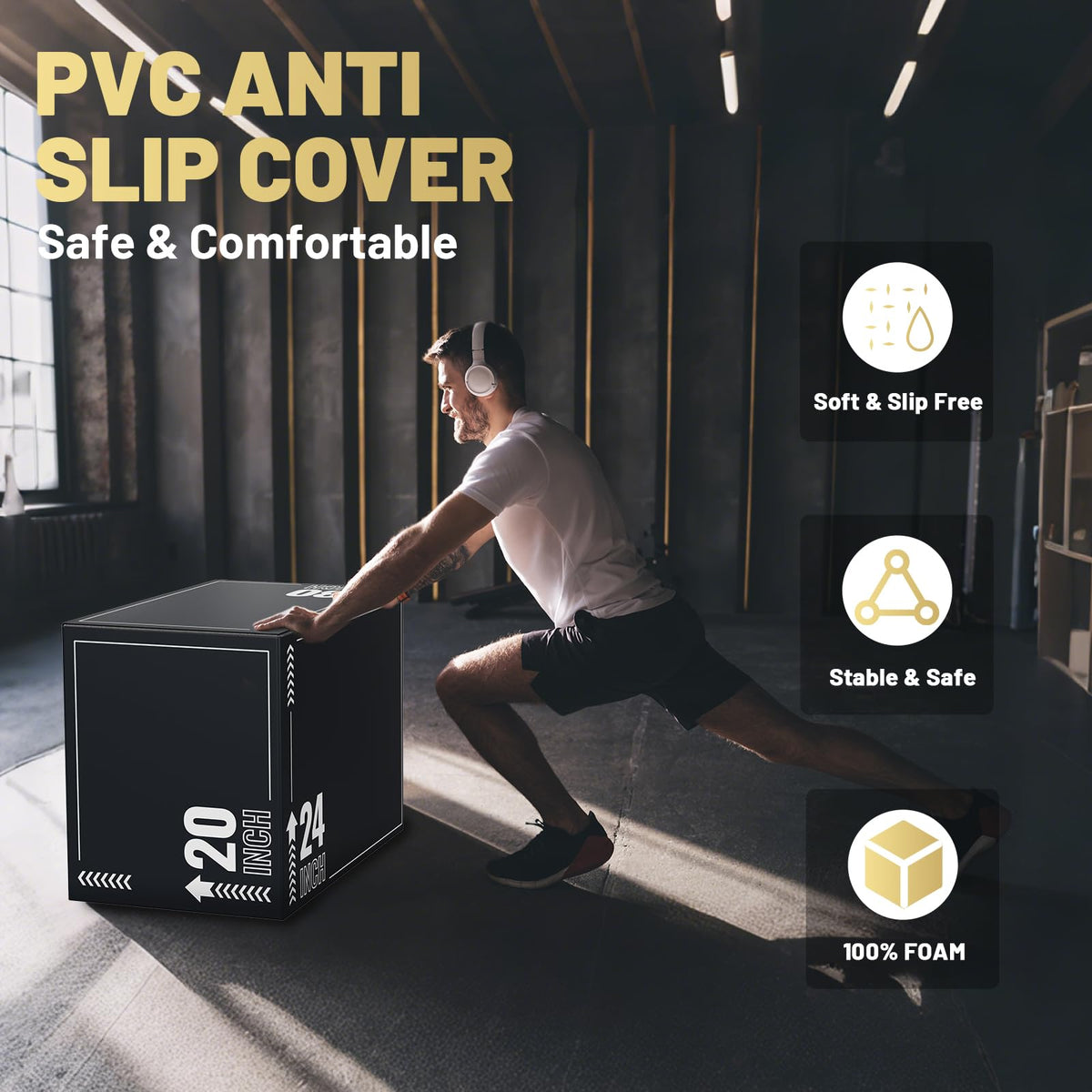 3-in-1 Plyometric Jump Box with Anti Slip Surface Y36585