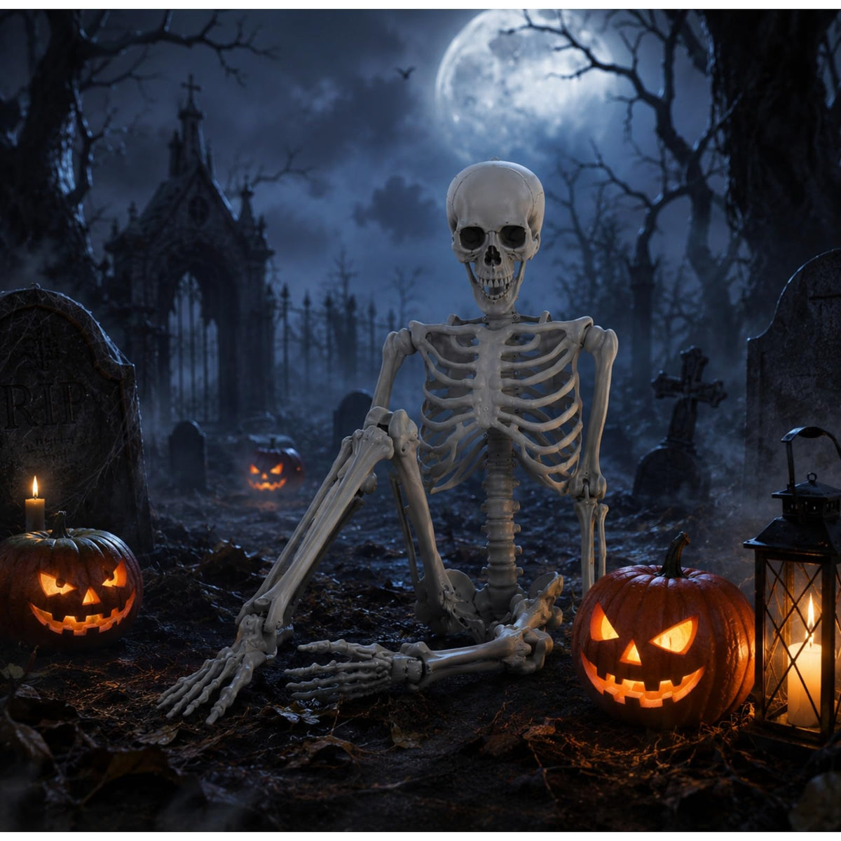 5.4 ft Full Body Plastic Skeleton Prop Y822
