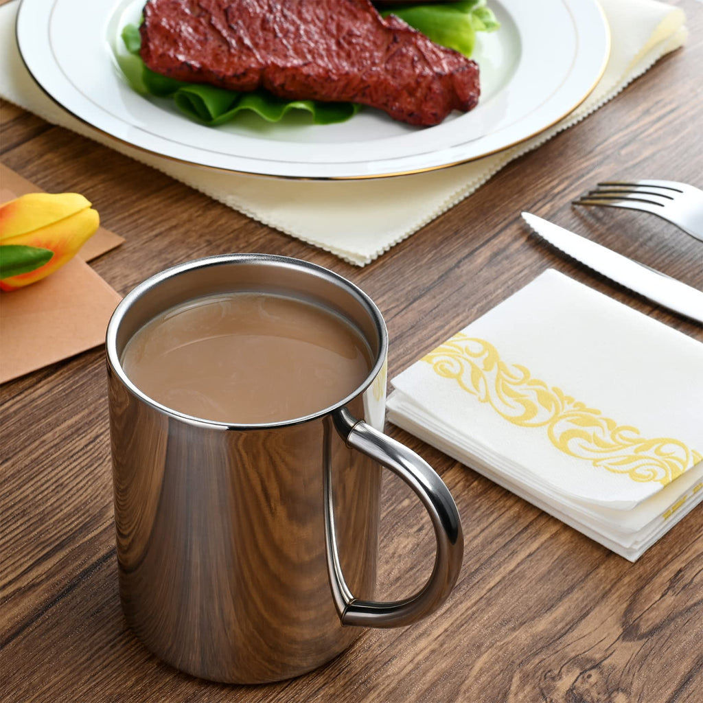 400ml Insulated Stainless Steel Coffee Mug Set of 2 O317