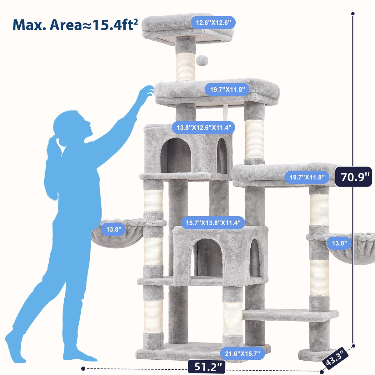 Cat Tree Tower with 3 Platforms Q965740